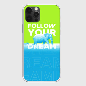 Чехол для iPhone 12 Pro Max с принтом Следуй за своей мечтой в Екатеринбурге, Силикон |  | Тематика изображения на принте: animal | dream | elephant | zebra | животные | звери | зебра | мечта | следуй за своей мечтой | слон