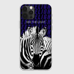 Чехол для iPhone 12 Pro Max с принтом See the light в Екатеринбурге, Силикон |  | light | see the light | zebra | белый | животные | зебра | свет | черный