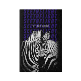 Обложка для паспорта матовая кожа с принтом See the light в Екатеринбурге, натуральная матовая кожа | размер 19,3 х 13,7 см; прозрачные пластиковые крепления | light | see the light | zebra | белый | животные | зебра | свет | черный