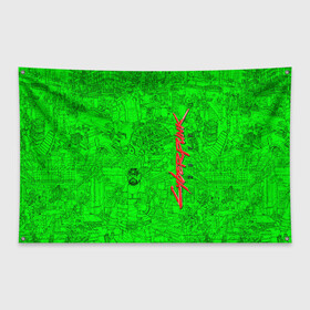 Флаг-баннер с принтом Cyberpunk 2077(комиксы) в Екатеринбурге, 100% полиэстер | размер 67 х 109 см, плотность ткани — 95 г/м2; по краям флага есть четыре люверса для крепления | cd project red | cyberpunk 2077 | keanu reeves | samurai | игра | киану ривз | киберпанк 2077 | комиксы | самураи