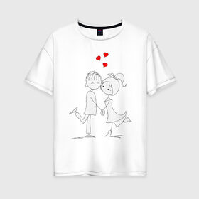 Женская футболка хлопок Oversize с принтом Вечерние прогулки в Екатеринбурге, 100% хлопок | свободный крой, круглый ворот, спущенный рукав, длина до линии бедер
 | люблю | парные | сердце | шары воздушные