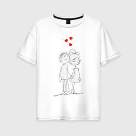 Женская футболка хлопок Oversize с принтом Вечерние прогулки в Екатеринбурге, 100% хлопок | свободный крой, круглый ворот, спущенный рукав, длина до линии бедер
 | люблю | парные | сердце | шары воздушные
