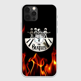 Чехол для iPhone 12 Pro с принтом The Beatles в Екатеринбурге, силикон | область печати: задняя сторона чехла, без боковых панелей | Тематика изображения на принте: fire | the beatles | the beatles lettering | the beatles print | world day of the beatles | всемирный день the beatles | группа the beatles | музыкальная группа the beatles | надпись the beatles | огонь | принт the beatles