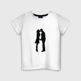 Детская футболка хлопок с принтом Влюбленные в Екатеринбурге, 100% хлопок | круглый вырез горловины, полуприлегающий силуэт, длина до линии бедер | люблю | парные | сердце | шары воздушные