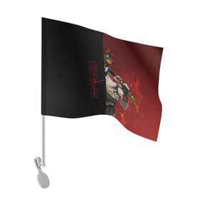 Флаг для автомобиля с принтом Hades в Екатеринбурге, 100% полиэстер | Размер: 30*21 см | hades | игра | компьютерная | красный | лого | логотип | подарок | половина | хейдc | хэйдс | черный