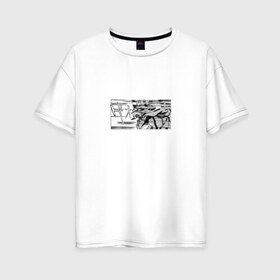 Женская футболка хлопок Oversize с принтом Evangelion в Екатеринбурге, 100% хлопок | свободный крой, круглый ворот, спущенный рукав, длина до линии бедер
 | eva 01 | evangelion | аниме | ева 01 | евангелион | манга | робот