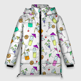 Женская зимняя куртка 3D с принтом Коктейльная вечеринка в Екатеринбурге, верх — 100% полиэстер; подкладка — 100% полиэстер; утеплитель — 100% полиэстер | длина ниже бедра, силуэт Оверсайз. Есть воротник-стойка, отстегивающийся капюшон и ветрозащитная планка. 

Боковые карманы с листочкой на кнопках и внутренний карман на молнии | бокал | вечеринка | для бармена | коктейль | летний | мартини | напитки | пати | паттерн | пляжный | узор
