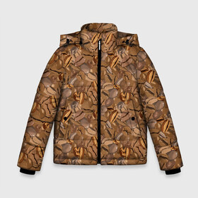 Зимняя куртка для мальчиков 3D с принтом Кофейные Зёрна в Екатеринбурге, ткань верха — 100% полиэстер; подклад — 100% полиэстер, утеплитель — 100% полиэстер | длина ниже бедра, удлиненная спинка, воротник стойка и отстегивающийся капюшон. Есть боковые карманы с листочкой на кнопках, утяжки по низу изделия и внутренний карман на молнии. 

Предусмотрены светоотражающий принт на спинке, радужный светоотражающий элемент на пуллере молнии и на резинке для утяжки | americano | coffee | espresso | latte | nescafe | американо | бариста | бармен | капучино | кофе | кофевар | кофейные зерна | кофейня | кружка кофе | латте | макиато | моккачино | мокко | нескафе | чай | чашка кофе | шоколад