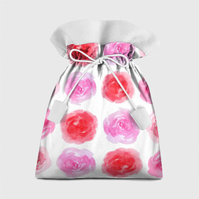 Подарочный 3D мешок с принтом Розы в Екатеринбурге, 100% полиэстер | Размер: 29*39 см | весна | красный | паттерн | розовый | розы | цветы