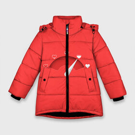Зимняя куртка для девочек 3D с принтом Измеритель Любви в Екатеринбурге, ткань верха — 100% полиэстер; подклад — 100% полиэстер, утеплитель — 100% полиэстер. | длина ниже бедра, удлиненная спинка, воротник стойка и отстегивающийся капюшон. Есть боковые карманы с листочкой на кнопках, утяжки по низу изделия и внутренний карман на молнии. 

Предусмотрены светоотражающий принт на спинке, радужный светоотражающий элемент на пуллере молнии и на резинке для утяжки. | 14 февраля | love | valentines day | амур | валентинка | вторая половинка | день всех влюбленных | купидон | любовь | отношения | подарок любви | поцелуй | праздник любви | романтика | свидание | сердечки