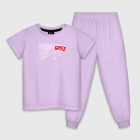 Детская пижама хлопок с принтом Fake / Фальшивка в Екатеринбурге, 100% хлопок |  брюки и футболка прямого кроя, без карманов, на брюках мягкая резинка на поясе и по низу штанин
 | fake | имитация | ложь | подделка | фальшивка