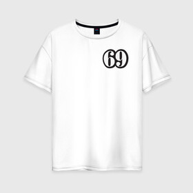 Женская футболка хлопок Oversize с принтом поза 69 в Екатеринбурге, 100% хлопок | свободный крой, круглый ворот, спущенный рукав, длина до линии бедер
 | любовь