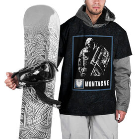 Накидка на куртку 3D с принтом Montagne в Екатеринбурге, 100% полиэстер |  | montagne | r6s | rainbow six siege | монтажник | монтанье | оперативник | персонаж