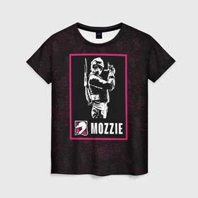 Женская футболка 3D с принтом Mozzie в Екатеринбурге, 100% полиэфир ( синтетическое хлопкоподобное полотно) | прямой крой, круглый вырез горловины, длина до линии бедер | mozzie | r6s | rainbow six siege | моззи | оперативник | персонаж