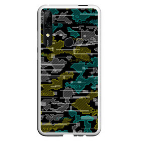 Чехол для Honor P Smart Z с принтом Futuristic Camo в Екатеринбурге, Силикон | Область печати: задняя сторона чехла, без боковых панелей | cyberpunk | glitch | глитч | камуфляж | киберпанк | футуристичный