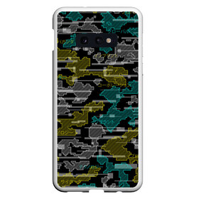 Чехол для Samsung S10E с принтом Futuristic Camo в Екатеринбурге, Силикон | Область печати: задняя сторона чехла, без боковых панелей | cyberpunk | glitch | глитч | камуфляж | киберпанк | футуристичный