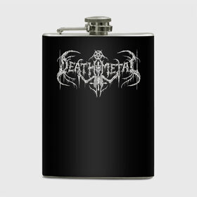 Фляга с принтом Deathmetal в Екатеринбурге, металлический корпус | емкость 0,22 л, размер 125 х 94 мм. Виниловая наклейка запечатывается полностью | Тематика изображения на принте: deathcore | deathmetal | metal | rock | teribal | дэткор | дэтметал | рок