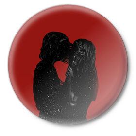 Значок с принтом Kiss в Екатеринбурге,  металл | круглая форма, металлическая застежка в виде булавки | 14 февряля | amor | kiss | love | love you | my love | valentine | валентин | люблю | любовь | отношения | пара | поцелуй | я люблю