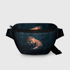 Поясная сумка 3D с принтом Мудрый лис в Екатеринбурге, 100% полиэстер | плотная ткань, ремень с регулируемой длиной, внутри несколько карманов для мелочей, основное отделение и карман с обратной стороны сумки застегиваются на молнию | fox | foxy | животное | звери | лиса | лисенок | лисичка | милая | рыжая | фокс