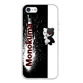 Чехол для iPhone 5/5S матовый с принтом Monokuma в Екатеринбурге, Силикон | Область печати: задняя сторона чехла, без боковых панелей | monokuma | игра | медведь | монокума | плюшевый | робот