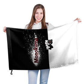 Флаг 3D с принтом Monokuma в Екатеринбурге, 100% полиэстер | плотность ткани — 95 г/м2, размер — 67 х 109 см. Принт наносится с одной стороны | monokuma | игра | медведь | монокума | плюшевый | робот