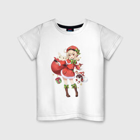 Детская футболка хлопок с принтом Рождественская Кли в Екатеринбурге, 100% хлопок | круглый вырез горловины, полуприлегающий силуэт, длина до линии бедер | арт | игрушка эмбер | кли | рисунок | рождество | танцующая игрушка | эмбер