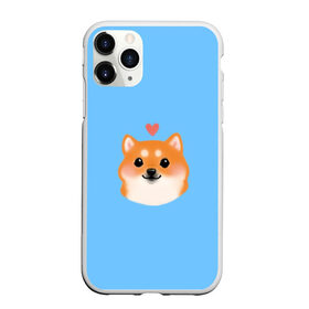 Чехол для iPhone 11 Pro матовый с принтом Сиба ину в Екатеринбурге, Силикон |  | Тематика изображения на принте: милый щенок | пес с сердчечком | песик | сиба ину | собака