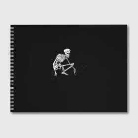 Альбом для рисования с принтом Slavs Skeleton в Екатеринбурге, 100% бумага
 | матовая бумага, плотность 200 мг. | snap | snap collection | гопник | скелет | славян