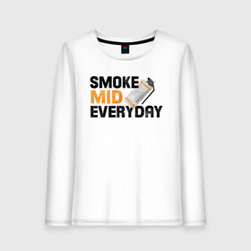 Женский лонгслив хлопок с принтом Smoke Mid Everyday в Екатеринбурге, 100% хлопок |  | asiimov | asimov | beast | counter | counter strike | cs | easy | ez | gg | ggwp | global | go | gradient | howl | hyper | mem | meme | memes | offensive | smoke | strike | азимов | вой | градиент | зверь | контра | лого | логотип