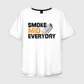 Мужская футболка хлопок Oversize с принтом Smoke Mid Everyday в Екатеринбурге, 100% хлопок | свободный крой, круглый ворот, “спинка” длиннее передней части | asiimov | asimov | beast | counter | counter strike | cs | easy | ez | gg | ggwp | global | go | gradient | howl | hyper | mem | meme | memes | offensive | smoke | strike | азимов | вой | градиент | зверь | контра | лого | логотип