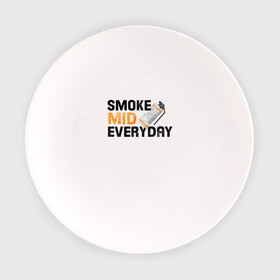 Тарелка с принтом Smoke Mid Everyday в Екатеринбурге, фарфор | диаметр - 210 мм
диаметр для нанесения принта - 120 мм | Тематика изображения на принте: asiimov | asimov | beast | counter | counter strike | cs | easy | ez | gg | ggwp | global | go | gradient | howl | hyper | mem | meme | memes | offensive | smoke | strike | азимов | вой | градиент | зверь | контра | лого | логотип