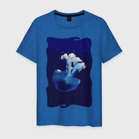 Мужская футболка хлопок с принтом Медуза в Екатеринбурге, 100% хлопок | прямой крой, круглый вырез горловины, длина до линии бедер, слегка спущенное плечо. | medusa | tegunvteg | краски | медуза | море | океан