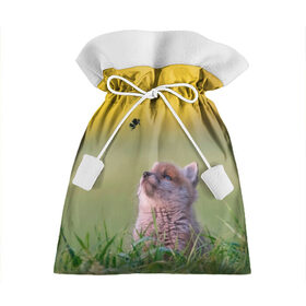 Подарочный 3D мешок с принтом Лисенок и пчелка в Екатеринбурге, 100% полиэстер | Размер: 29*39 см | fox | foxy | животное | звери | лиса | лисенок | лисичка | милая | рыжая | фокс