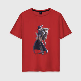 Женская футболка хлопок Oversize с принтом Охотник за сокровищами в Екатеринбурге, 100% хлопок | свободный крой, круглый ворот, спущенный рукав, длина до линии бедер
 | авантюрист | оборотень | охотник | персонаж