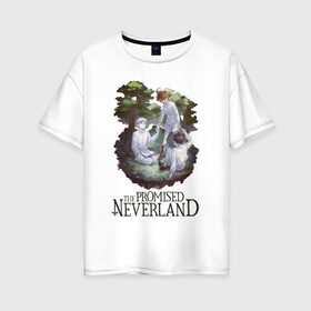 Женская футболка хлопок Oversize с принтом На природе в Екатеринбурге, 100% хлопок | свободный крой, круглый ворот, спущенный рукав, длина до линии бедер
 | anime | neverland | аниме | арт | графика