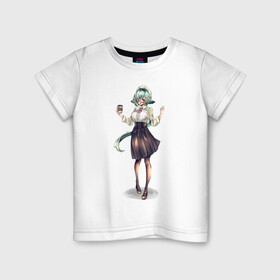 Детская футболка хлопок с принтом Современная Сахароза в Екатеринбурге, 100% хлопок | круглый вырез горловины, полуприлегающий силуэт, длина до линии бедер | 2d тян арт | девушка | милая аниме девушка | милая девушка | рисунок | сахароза | современный персонаж