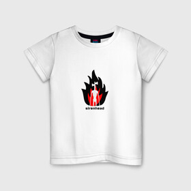 Детская футболка хлопок с принтом Sirenhead в Екатеринбурге, 100% хлопок | круглый вырез горловины, полуприлегающий силуэт, длина до линии бедер | sirenhead | монстр | огонь | пламя | сиреноголовый | чудовище