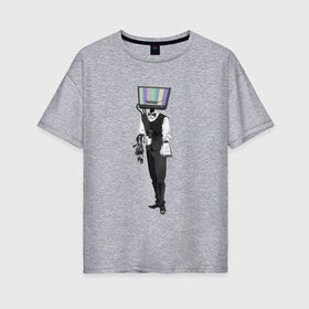 Женская футболка хлопок Oversize с принтом Убийца времени в Екатеринбурге, 100% хлопок | свободный крой, круглый ворот, спущенный рукав, длина до линии бедер
 | игры | компьютер | прокастинация | телевизор | телефон