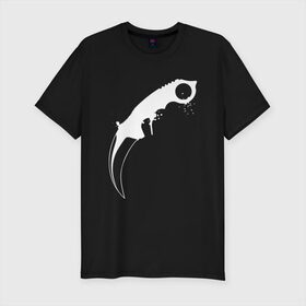 Мужская футболка хлопок Slim с принтом Karambit Knife CSGO Gaming. в Екатеринбурге, 92% хлопок, 8% лайкра | приталенный силуэт, круглый вырез ворота, длина до линии бедра, короткий рукав | astralis | awp | counter strike | cs go | cs go global offensive | cs:go | faze clan | hyper beast | karambit knife | team liquid | астралис | кс го | тим ликвид | фейз клан | хайпер бист