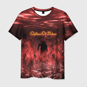 Мужская футболка 3D с принтом Children of Bodom в Екатеринбурге, 100% полиэфир | прямой крой, круглый вырез горловины, длина до линии бедер | Тематика изображения на принте: cobhc | death | metal | дым | концерт | метал | рок | толпа
