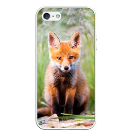 Чехол для iPhone 5/5S матовый с принтом Лисичка в Екатеринбурге, Силикон | Область печати: задняя сторона чехла, без боковых панелей | fox | foxy | животное | звери | лиса | лисенок | лисичка | милая | рыжая | фокс