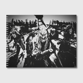 Альбом для рисования с принтом Samurai | Ghost of Tsushima в Екатеринбурге, 100% бумага
 | матовая бумага, плотность 200 мг. | ghost of tsushima | игра | катана | самураи | цусима | япония