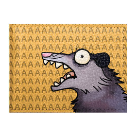 Обложка для студенческого билета с принтом Опоссум орет в Екатеринбурге, натуральная кожа | Размер: 11*8 см; Печать на всей внешней стороне | Тематика изображения на принте: истерика | крик | опоссум | ор | орет | паника