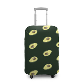 Чехол для чемодана 3D с принтом Авокадо в Екатеринбурге, 86% полиэфир, 14% спандекс | двустороннее нанесение принта, прорези для ручек и колес | low poly avocado | авокадо | авокадо с косточкой | растение | фрукт