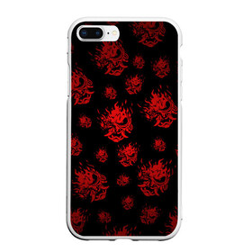 Чехол для iPhone 7Plus/8 Plus матовый с принтом RED SAMURAI PATTERN в Екатеринбурге, Силикон | Область печати: задняя сторона чехла, без боковых панелей | Тематика изображения на принте: 2019 | cd project red | cyberpunk 2077 | cyberpunk fashion | hacker | keanu reeves | maelstrom | militech | night city | quadra | samurai | samurai cyberpunk 2077 | sci fi | trauma team | v | ви | киану ривз | киберпанк 2077 | логотип | роботы | 