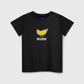 Детская футболка хлопок с принтом RUSH BANANA в Екатеринбурге, 100% хлопок | круглый вырез горловины, полуприлегающий силуэт, длина до линии бедер | 16 | banan | banana | counterstrike | csgo | global offensive | memes | online | rush | source | банана | ксго | раш