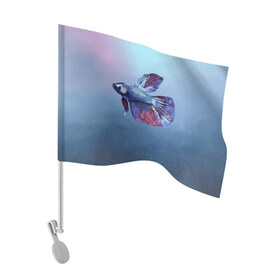 Флаг для автомобиля с принтом Рыбка в Екатеринбурге, 100% полиэстер | Размер: 30*21 см | tegunvteg | акварель | аквариумнаярыбка | вода | петушок | рыбка