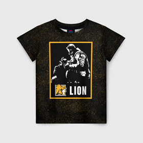 Детская футболка 3D с принтом Lion в Екатеринбурге, 100% гипоаллергенный полиэфир | прямой крой, круглый вырез горловины, длина до линии бедер, чуть спущенное плечо, ткань немного тянется | Тематика изображения на принте: lion | r6s | rainbow six siege | лион | оперативник | персонаж