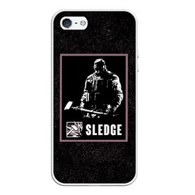 Чехол для iPhone 5/5S матовый с принтом Sledge в Екатеринбурге, Силикон | Область печати: задняя сторона чехла, без боковых панелей | r6s | rainbow six siege | sledge | оперативник | персонаж | следж