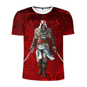 Мужская футболка 3D спортивная с принтом Assassin’s Creed в Екатеринбурге, 100% полиэстер с улучшенными характеристиками | приталенный силуэт, круглая горловина, широкие плечи, сужается к линии бедра | action adventure | action rpg | creed | игра | мультиплатформенная | паркур | стелс